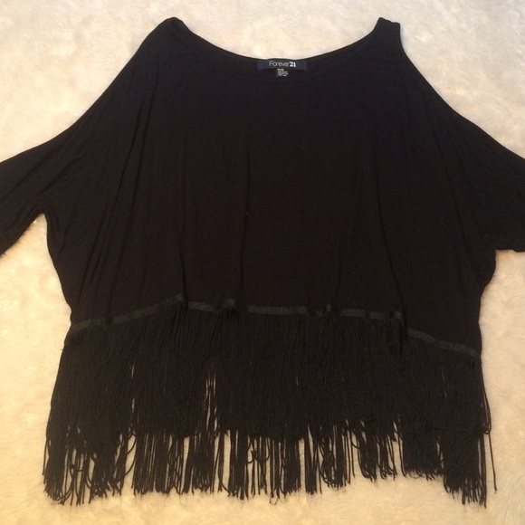 Forever 21 black fringed shirt