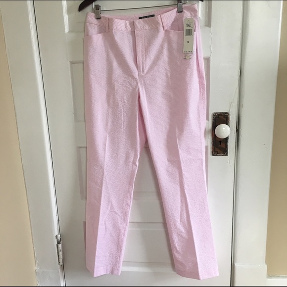 NWT Ralph Lauren pink striped seersucker pants