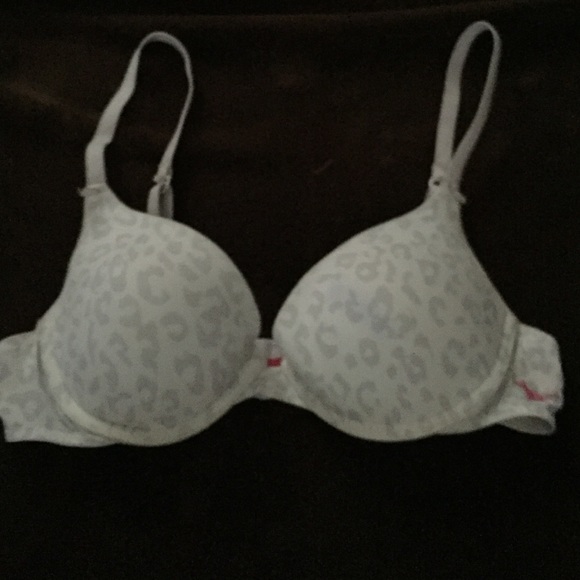 Gray & White Cheetah Push-Up Pink Bra - Picture 1 of 4