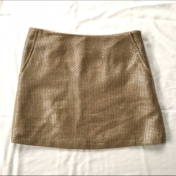 Gold Topshop mini skirt with pockets!