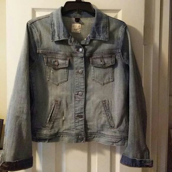 J.Crew Distressed Jean Jacket medium