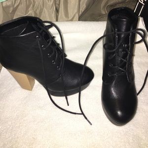 Black heeled ankle booties