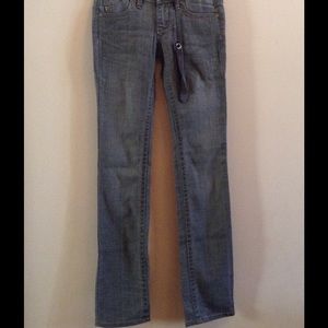 LAST CALL Monarchy Black Straight Flap Jean 25 NWT