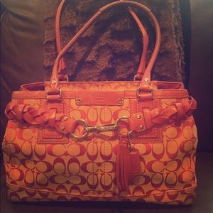 Coach pink structured bag
