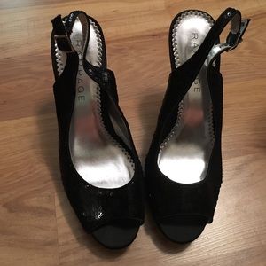 Sequined black heels