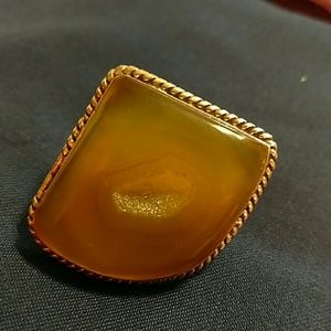 Amber stone ring