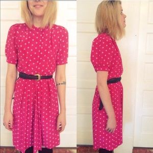 Vintage Pink Novelty Print Summer Dress Vintage Pink Novelty Print Summer Dress