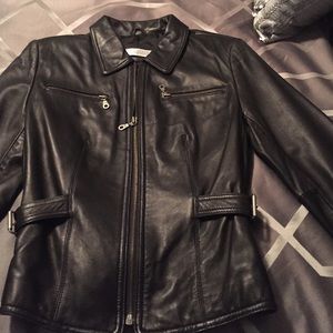 Black leather jacket size 8