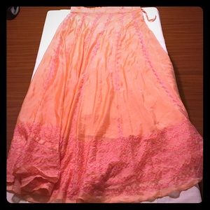 Handmade Pink and orange Indian skirt