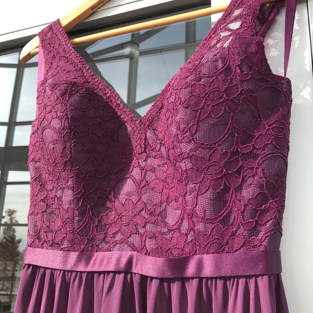 Mori Lee Lace Bodice Bridesmaids Dress