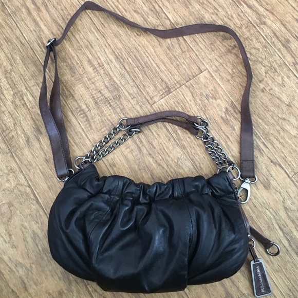 BCBG Max Azria-Black leather pouch purse