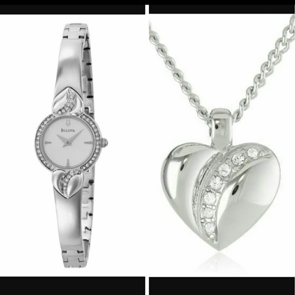 Nwt Bulova  Crystal watch and necklace set main image 4