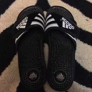 Adidas Black and White Slides
