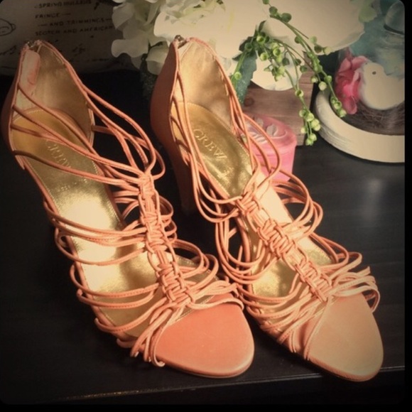 JCrew Knotted Macrame Heels