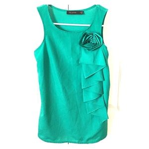 Green Tank with Flower Detail