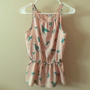 Peplum hummingbird tank