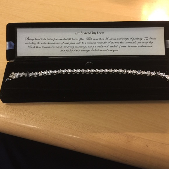 Heart Tennis Bracelet CZ