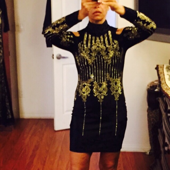 New velvet with rhinestone party dress - Picture 5 of 7