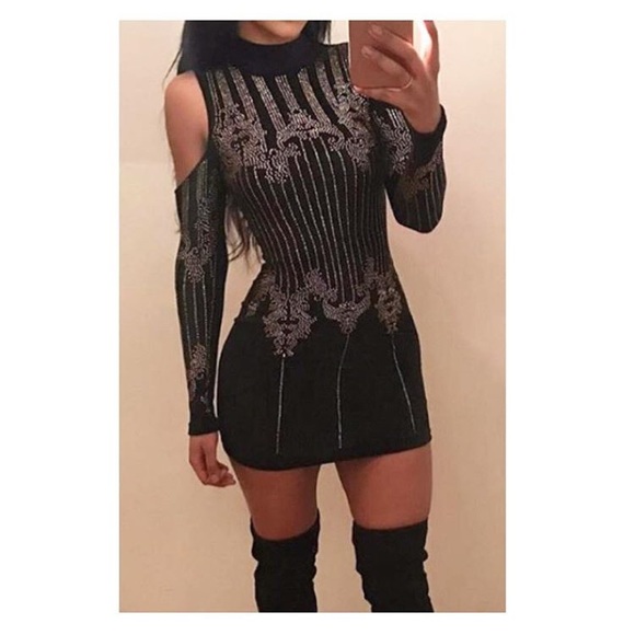 New velvet with rhinestone party dress - Picture 7 of 7