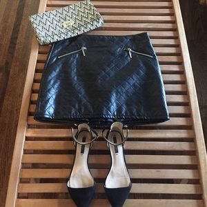 Black Vegan Leather Mini Skirt