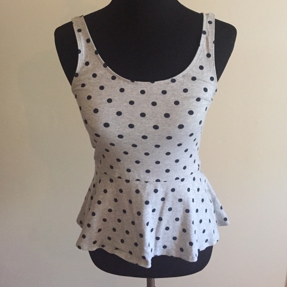 Express Polkadot Peplum Top
