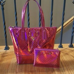 Metallic Pink Kate Spade Handbag and coin purse