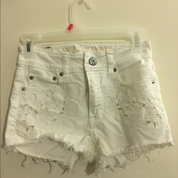 White jean shorts
