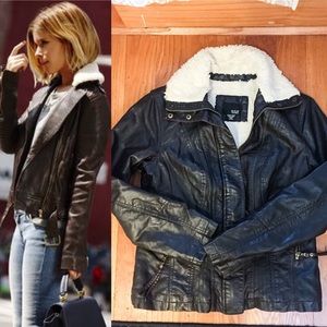 Vintage Bomber Leather Shearling Lined