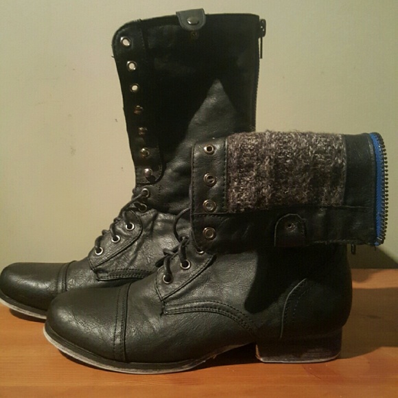 Black combat boots