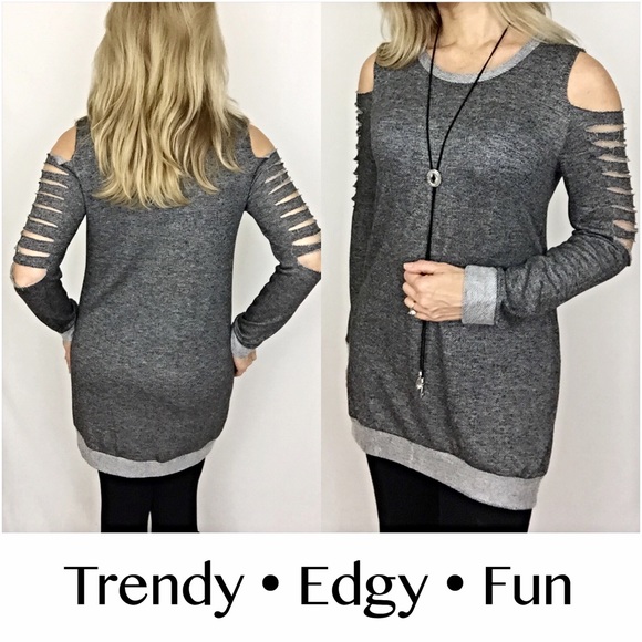 ✨1HRSaaLE Edgy Fun Laser Cut Sleeve Tunic Small - Picture 2 of 4
