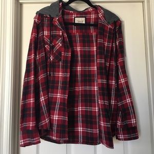 Red flannel with hood