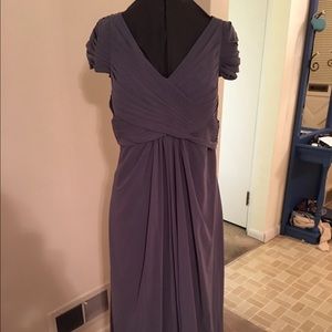 Long Gray Bridesmaid Dress