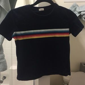 Brandy Melville rainbow navy shirt