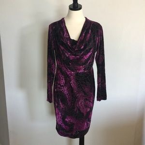 BADGLEY MISCHKA BURNOUT VELVET SHEATH DRESS