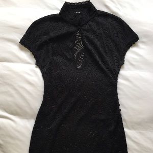 Black Lace See-Through Mini Dress from Nasty Gal