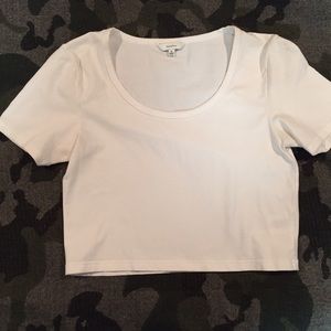 Aritzia White Crop Top Stretchy Medium Talula