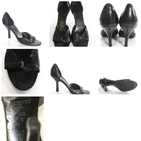 AUTH COACH BLACK LEATHER D'ORSAY PUMPS SZ 8.5