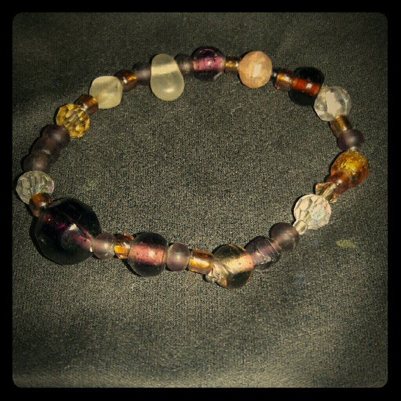 Kids bracelet handmade glass w/ stretch new ooak