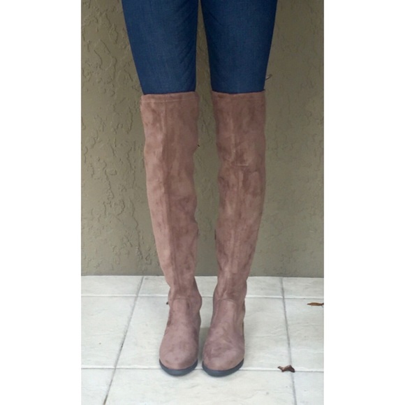 *only 1 left* Thigh High Boots (taupe) - Picture 2 of 3