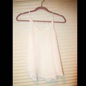 Flowy silk white tank top