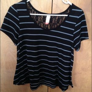 Striped shirt with Lace