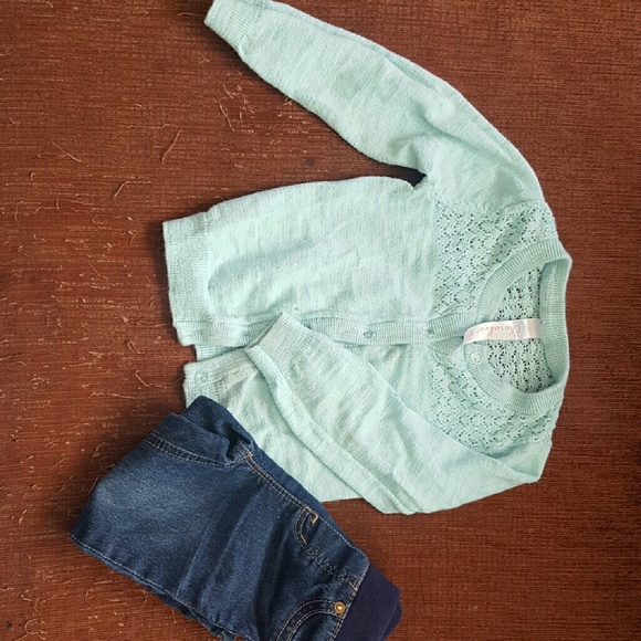 18 month baby girl cardigan with 12 month old jean - Picture 1 of 1