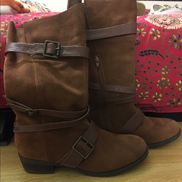 Brown riding boots
