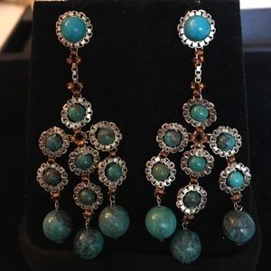 Turquoise chandelier earrings.