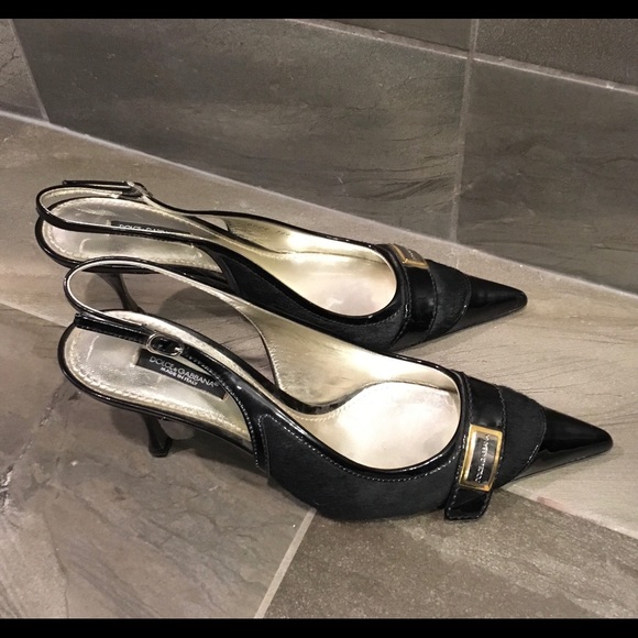 Dolce & Gabbana Black Slingback Heels Sz.39 1/2