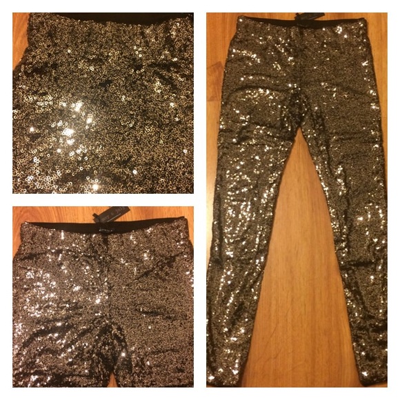 High Waist Sequin Leggings - Picture 3 of 4