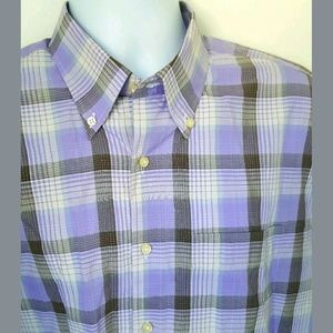 Mens Peter Millar Long Sleeve Plaid Purple Shirt