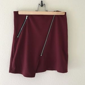 Zippered mini skirt