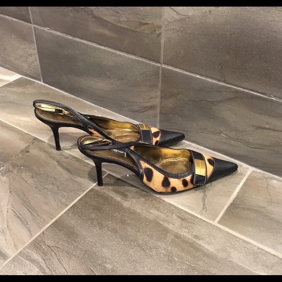 Dolce & Gabbana Brown & Leopard Calf Hair Heel