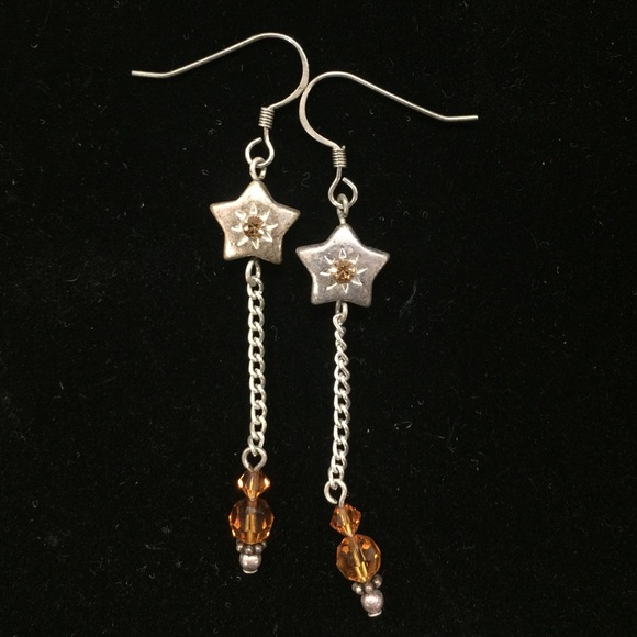 Swarovski Crystal topaz dangle earrings
